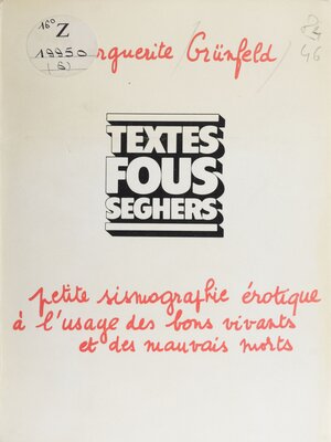 cover image of Petite sismographie érotique à l'usage des bons vivants et des mauvais morts